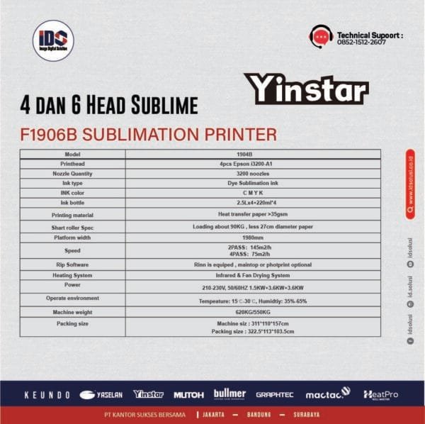 Printer Sublime Yinstar 1900B - Image 2